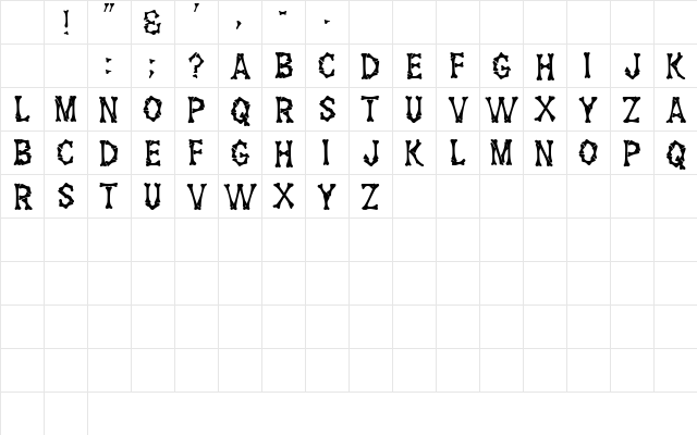 BonzDisplayCapsSSK Bold Character Map BonzDisplayCapsSSK Bold Character Map