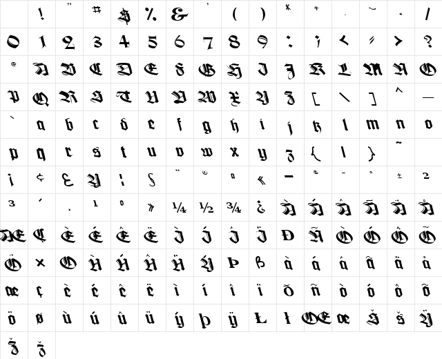 BoogieWoogieBold112 Bold Character Map BoogieWoogieBold112 Bold Character Map