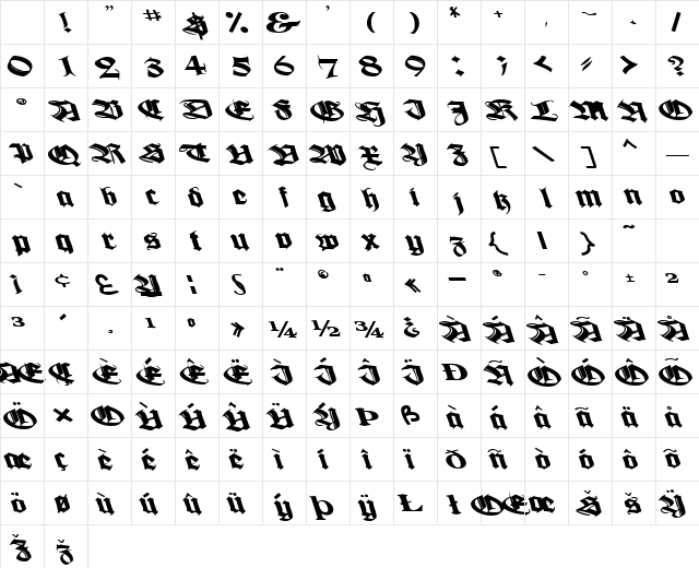 BoogieWoogieBold112 Bold Character Map BoogieWoogieBold112 Bold Character Map