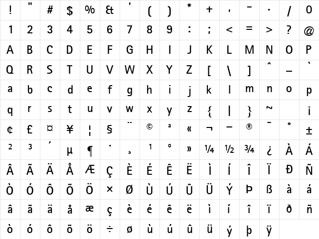 LibreSansSerifSSK Bold Character Map
