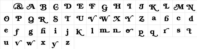 BookwomanSwash DemiSH Character Map BookwomanSwash DemiSH Character Map