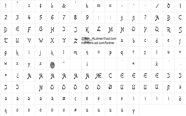 Boomerang Regular Character Map Boomerang Regular Character Map