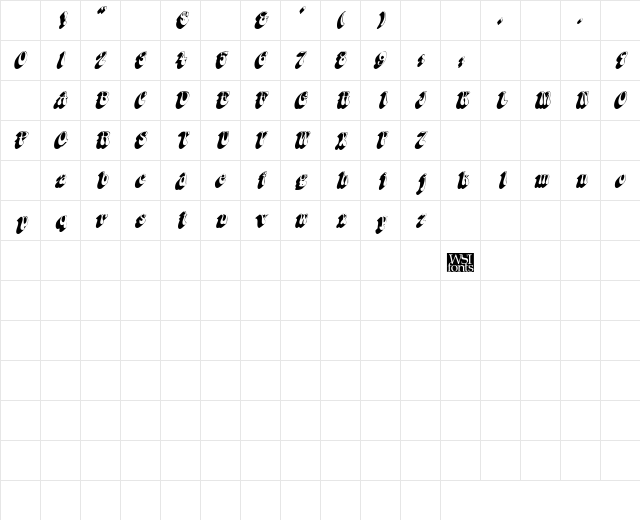 BoopShadow Italic Character Map BoopShadow Italic Character Map