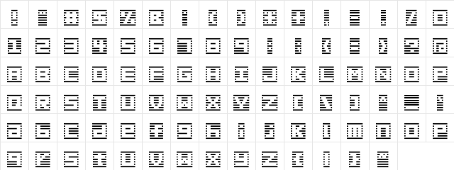 border7alp Regular Character Map