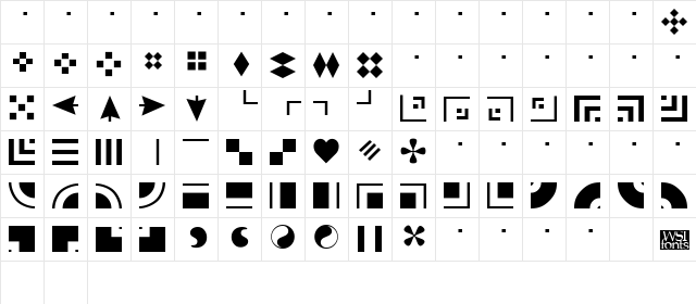 Borderbats-Geo Regular Character Map Borderbats-Geo Regular Character Map