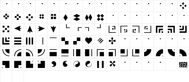 Borderbats-Geo Regular Character Map Borderbats-Geo Regular Character Map