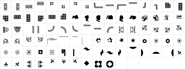 Borders &amp; Ornaments 1 ATT Regular Character Map
