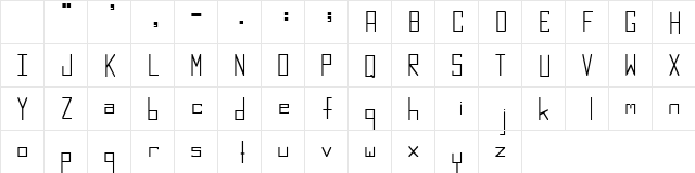 Boring Squared Thin Character Map