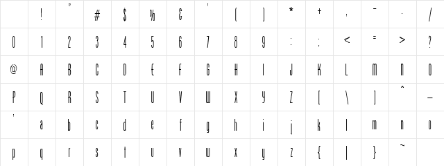 Borzoi Regular Character Map