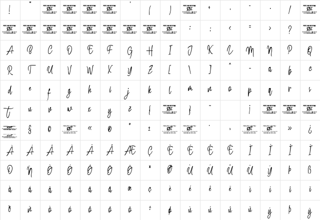 Bosstony 2 Regular Character Map