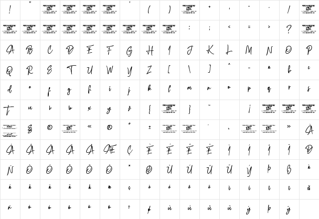 Bosstony 3 Regular Character Map Bosstony 3 Regular Character Map