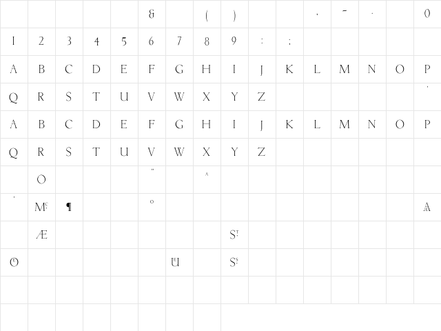 Lichtner Regular Character Map