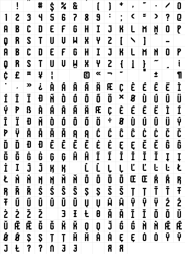 AdiCup Q 2022 Regular Character Map