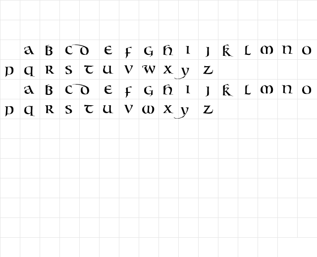 Bouwsma Uncial Regular Character Map Bouwsma Uncial Regular Character Map