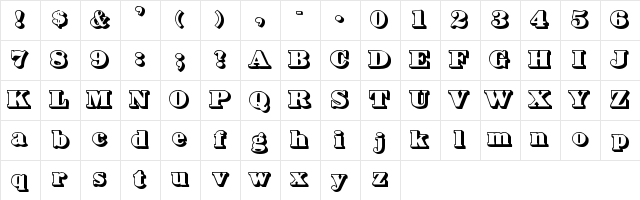 BowersShadow Regular Character Map BowersShadow Regular Character Map