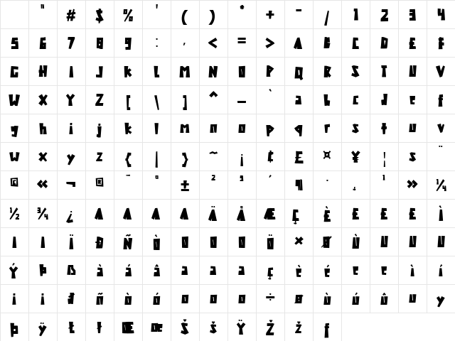 BOXKAN-demo Bold Character Map BOXKAN-demo Bold Character Map