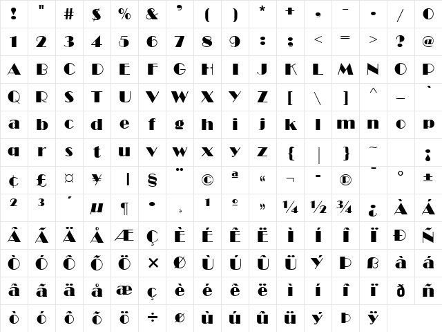 Brando Normal Character Map