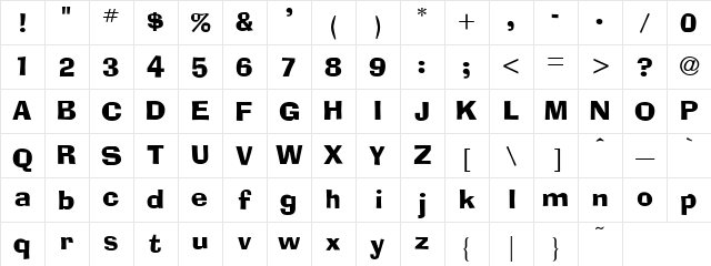 AdLib Regular Character Map