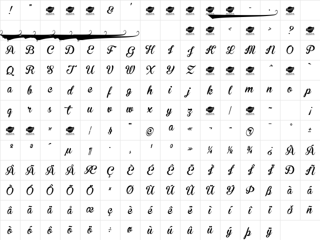 Brannboll Ny Personal Use Only Regular Character Map