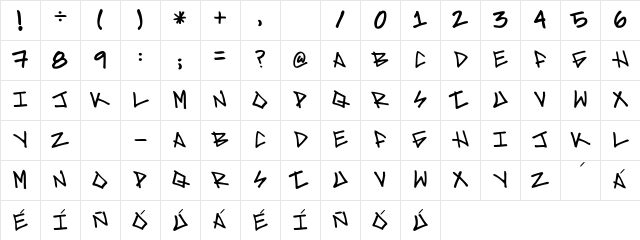 Brave Regular Character Map