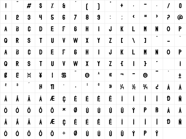 Breakthrough Regular Character Map Breakthrough Regular Character Map