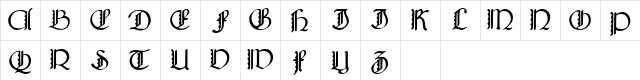 Bridgnorth Capitals Regular Character Map