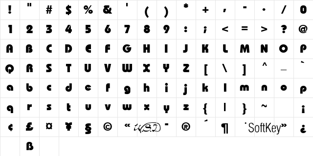 Brie Black Regular Character Map