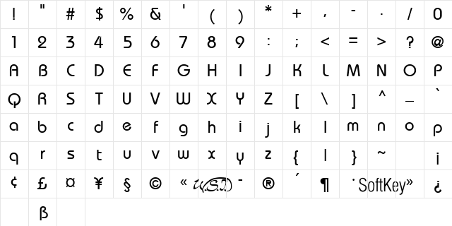 Brie Medium Regular Character Map