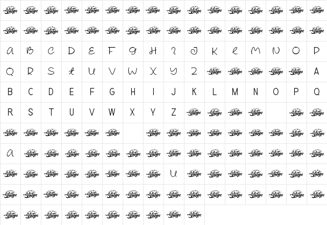 Bright Toon Demo Regular Character Map Bright Toon Demo Regular Character Map