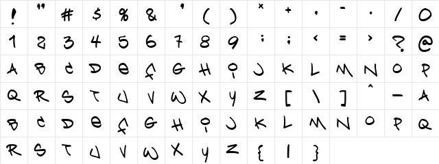 Bring tha noize Regular Character Map