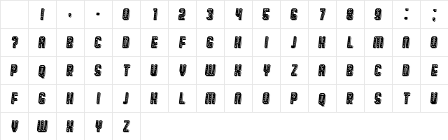 Broadway Shadow Italic Character Map