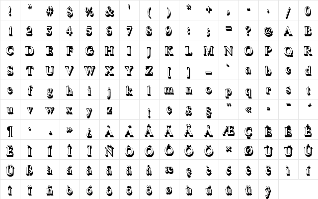 LifeTBolSh1 Regular Character Map