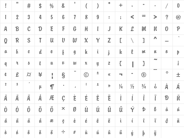 Brody05 Becker Regular Character Map Brody05 Becker Regular Character Map