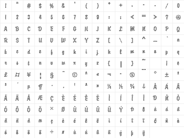 Brody10 Becker Regular Character Map