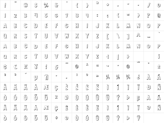 Bronic Shadow Shadow Character Map Bronic Shadow Shadow Character Map