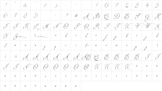 Brotherhood Script Regular Character Map