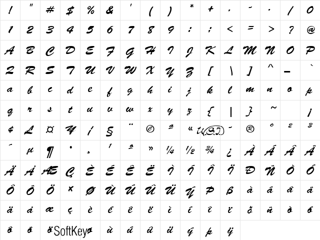 Brush Script Regular Character Map Brush Script Regular Character Map