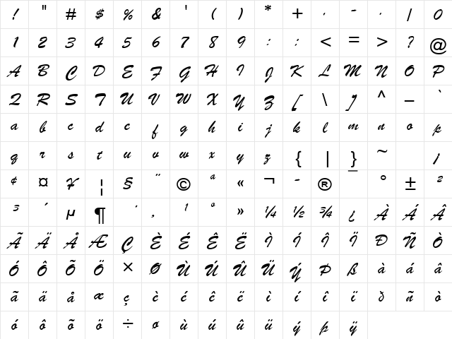 Brush Script Regular Character Map Brush Script Regular Character Map