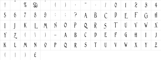 Lightfoot Narrow Extra-condensed Regular Character Map Lightfoot Narrow Extra-condensed Regular Character Map