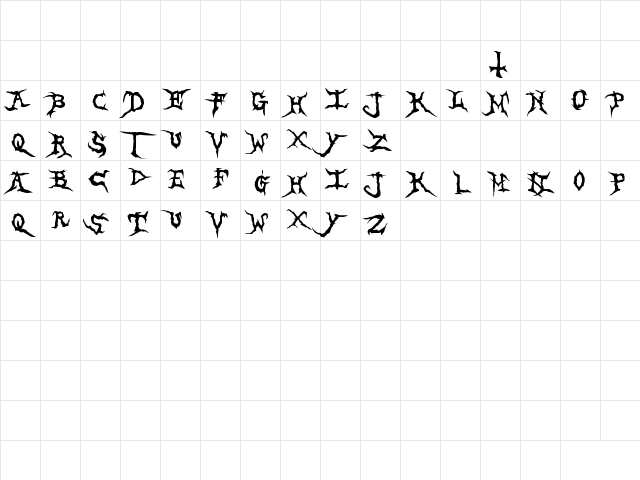 Brutal Tooth Regular Character Map Brutal Tooth Regular Character Map