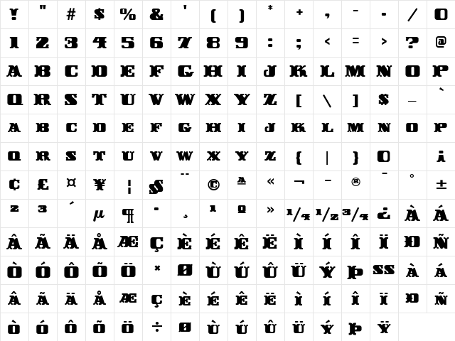 BuckerooITC Black Character Map