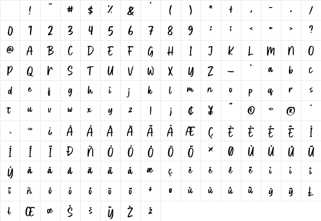 Buckets of Fireflies Regular Character Map Buckets of Fireflies Regular Character Map