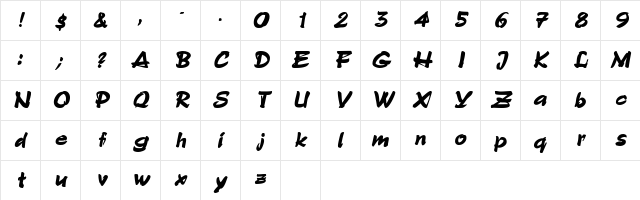 BuckeyeSSK BoldItalic Character Map