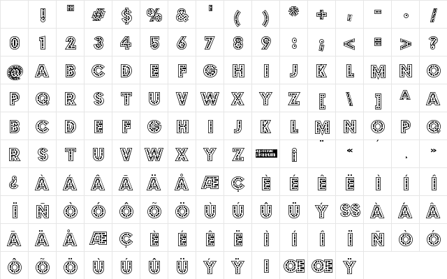 Budmo Jigglish Regular Character Map Budmo Jigglish Regular Character Map