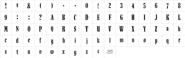 BudNull Medium Character Map