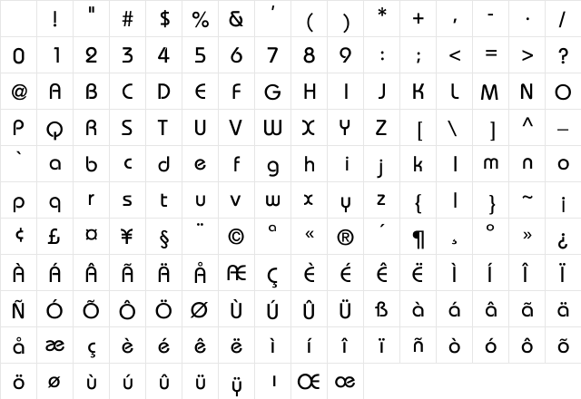 Adolph Regular Character Map