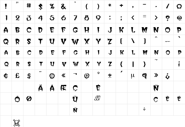 BugabooSCapsSSK Regular Character Map