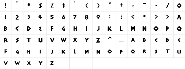 Adonais Regular Character Map