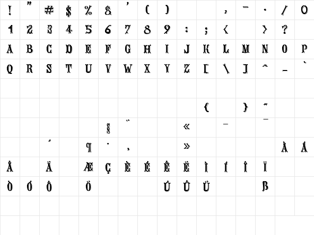 Bujardet Shadow Regular Character Map