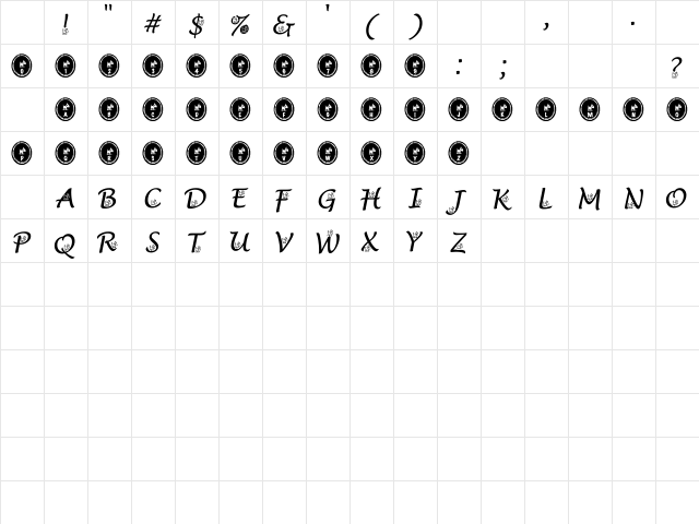 NewFont Regular Character Map NewFont Regular Character Map